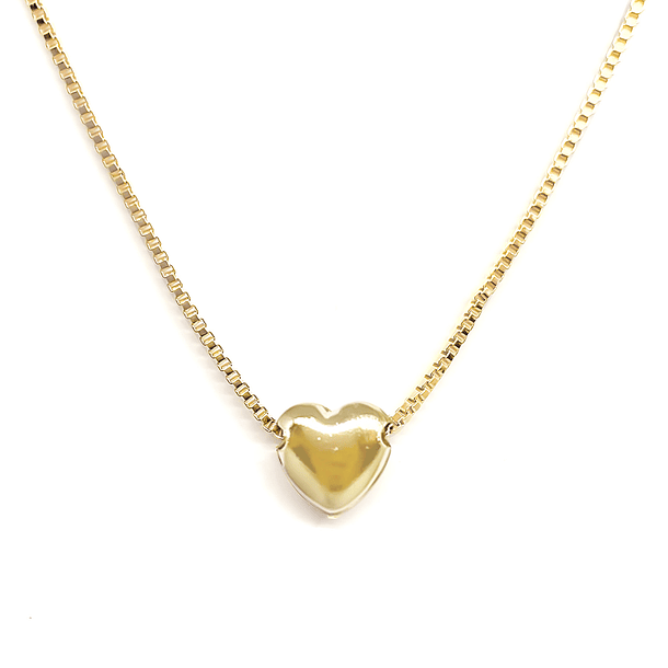 Collar Corazón 7mm Enchapado Oro 18K