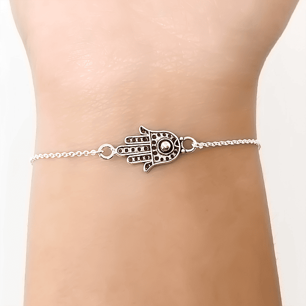 Pulsera Mano De Fátima Plata Fina 925