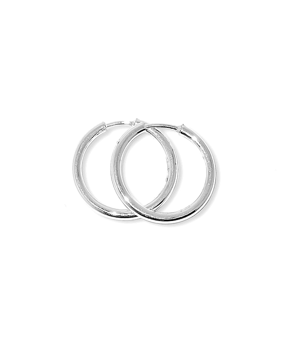 Aros Argollas 18mm Plata Fina 925