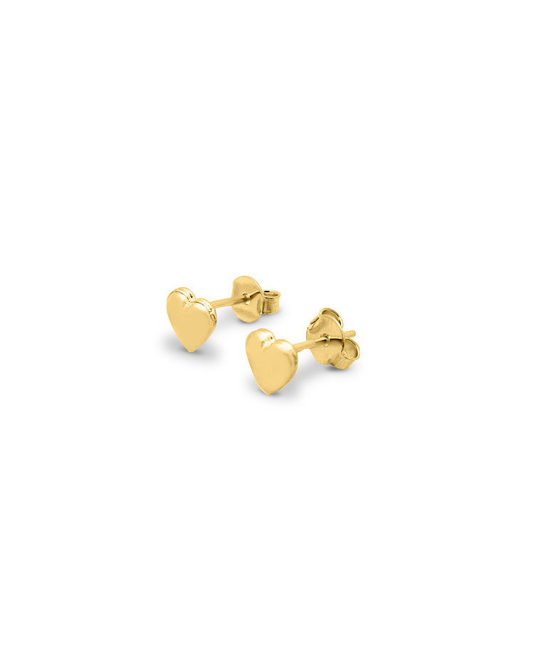 Aros Corazón 5mm Enchapado Oro 18K