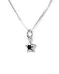 Collar Estrella Circón Negro Plata Fina 925