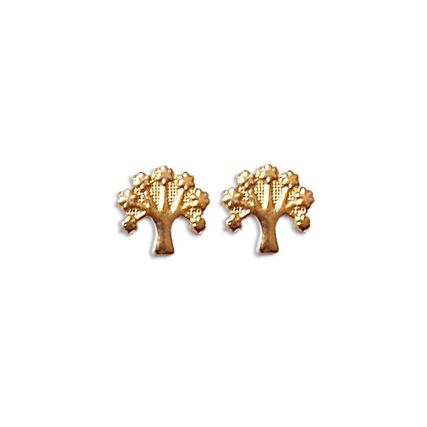 Aros Árbol De La Vida Enchapado Oro 18K