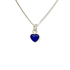 Collar Corazón Mini Esmaltado Azul Plata Fina 925 1