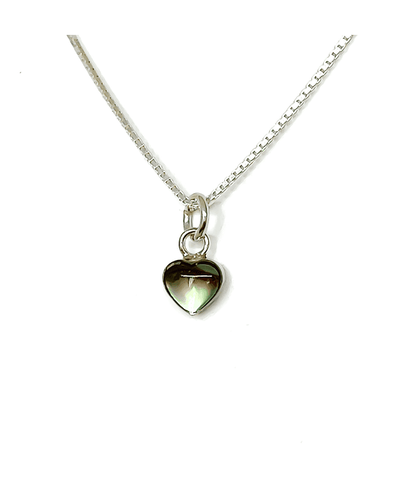 Collar Corazón Abalone Mini Plata Fina 925