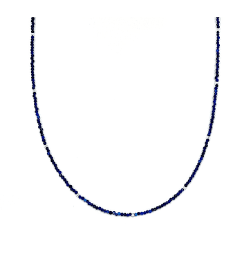 Collar Mini Lapislázuli Facetadas Plata Fina 925