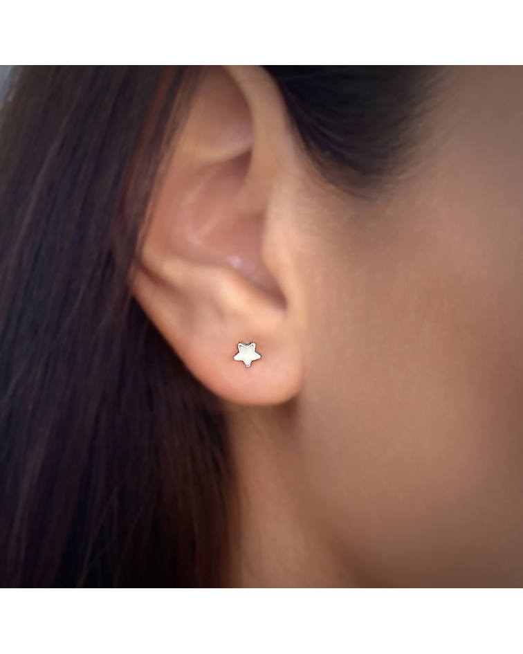 Aros Estrella Mini 4mm Plata Fina 925 