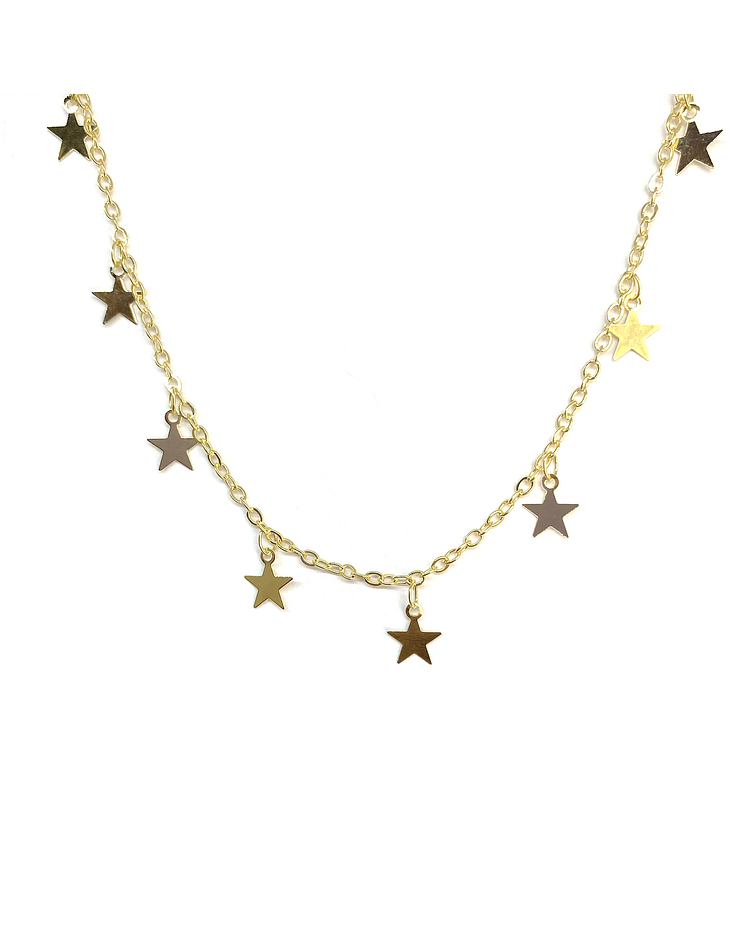 Collar Estrellas 45cm Enchapado Oro 18K
