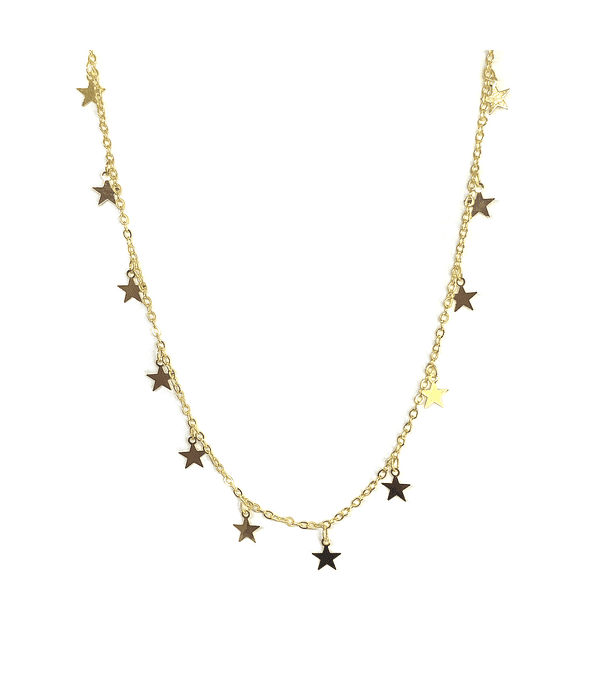 Collar Estrellas 45cm Enchapado Oro 18K