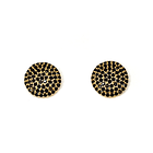 Aros Salma Circón Negro Enchapado Oro 18K 2