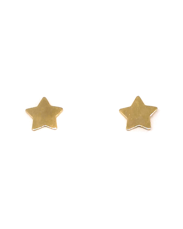 Aros Estrella 7mm Enchapado Oro 18K