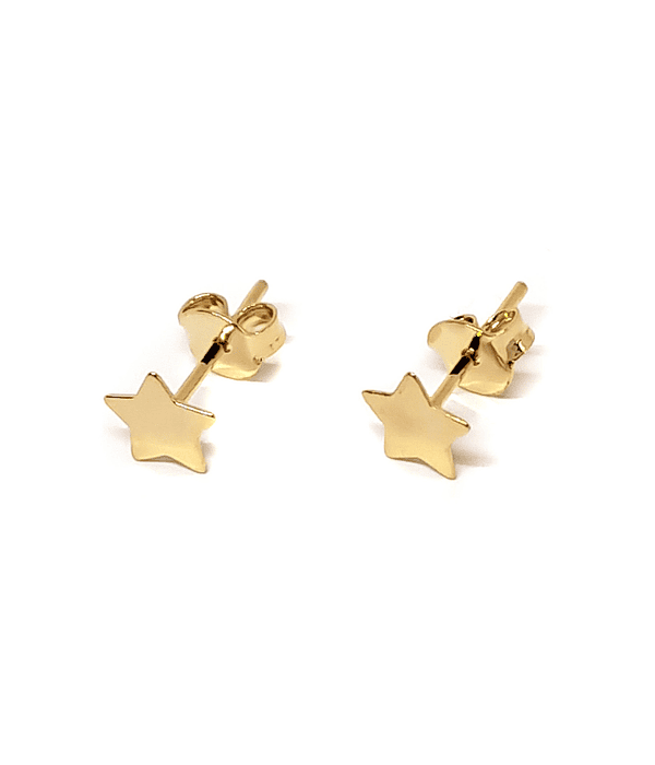 Aros Estrella 7mm Enchapado Oro 18K