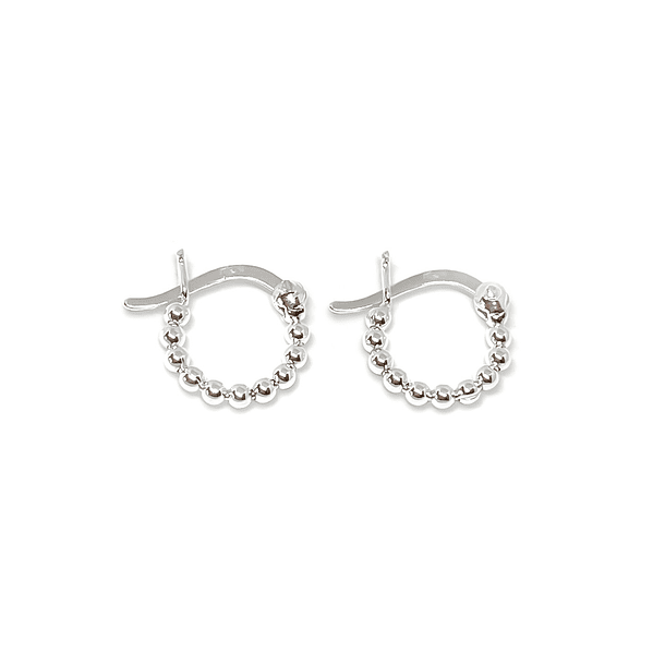 Aros Argolla Mini Bolitas 12mm Plata Fina 925