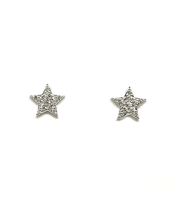 Aros Estrellas Circones 9mm Plata Fina 925