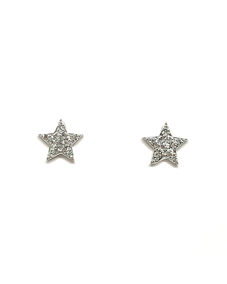 Aros Estrellas Circones 9mm Plata Fina 925
