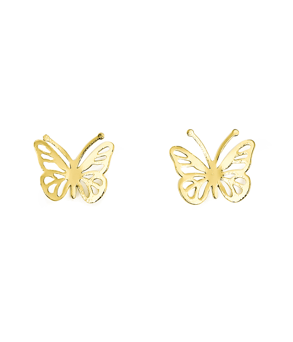  Aros Mariposa Calada Enchapado Oro 18K