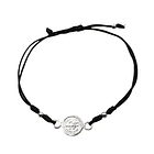 Pulsera San Benito Plata Fina 925 Cordón Negro Adaptable 1