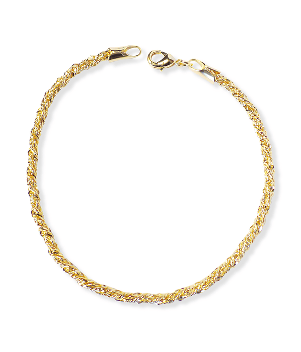 Pulsera Cadena Torcida Enchapada Oro 18K