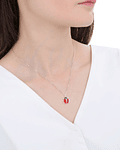 Collar Chinita Rojo Plata Fina 925