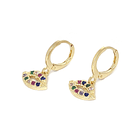 Aros Argolla Beso Circón Colores Enchapado Oro 18K 1