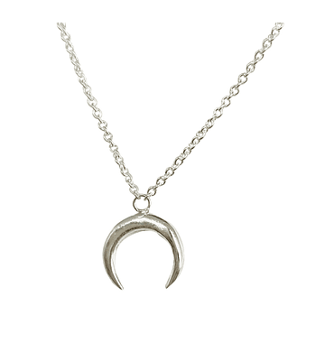 Collar Luna Invertida Chica Plata Fina 925