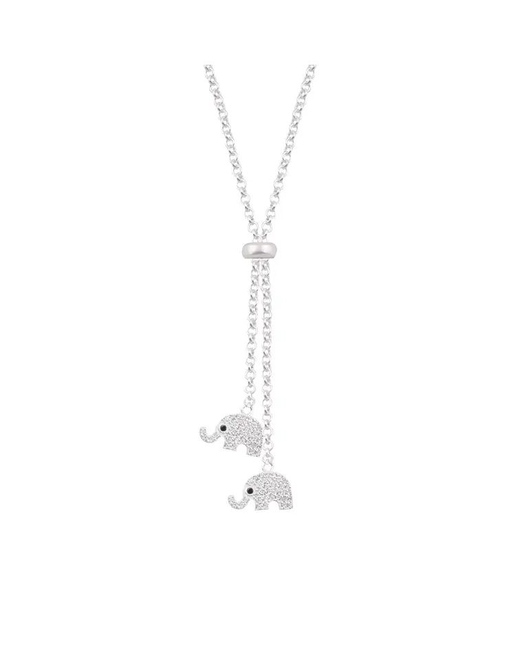 Seven.A Fashion Collier pendentif en argent sterling 925 plaqué rhodium et zirco