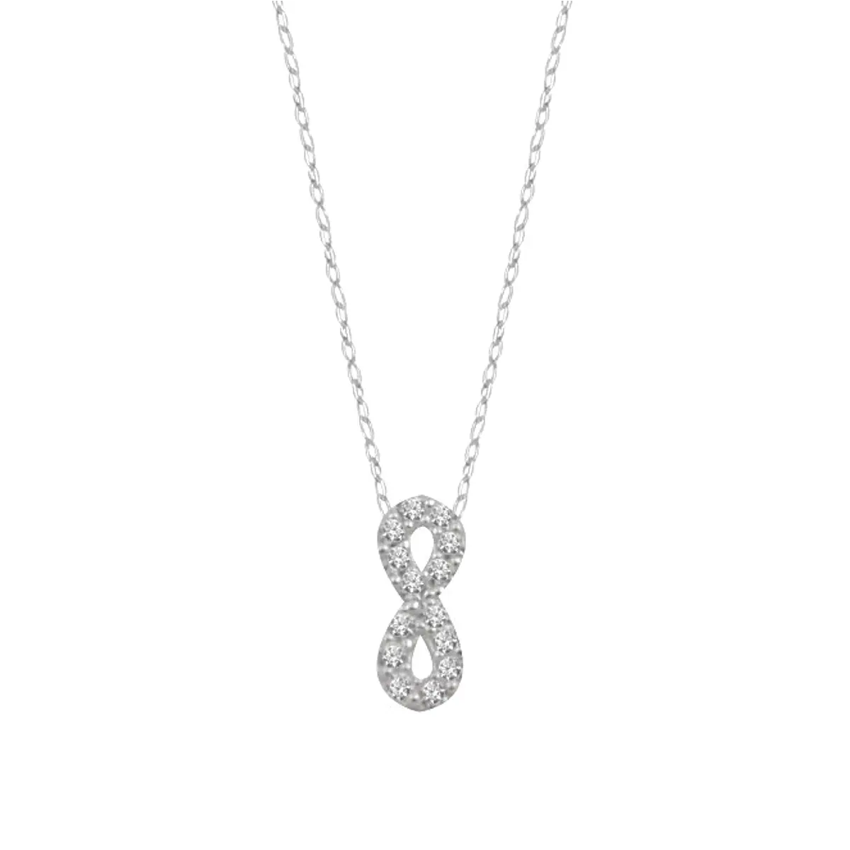 Collar Estacion Circonita Cubica Redonda Plata 61 Cm Largo | Meses Sin