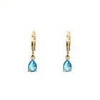 Aros Argolla Gota Circón Colores Enchapado Oro 18K 8