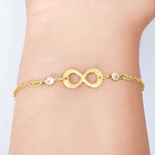 Pulsera Infinito Texturado Circón Enchapado Oro 18K 2