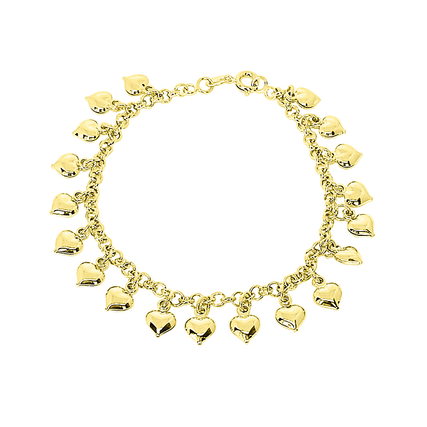 Pulsera Corazón Enchapada Oro 18K