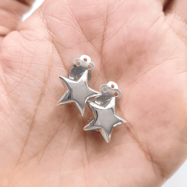 Aros Clip Estrella Plata Fina 925 3