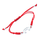 Pulsera Luna Plata Fina 925 Cordón Rojo 2