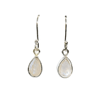 Aros Shanti Gota Piedra Natural Gancho Plata Fina 925 14