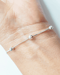 Pulsera Bolitas Cadena Veneciana Plata Fina 925 