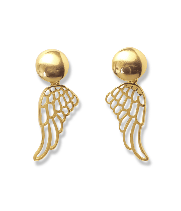 Aros Alas Enchapado Oro 18K 