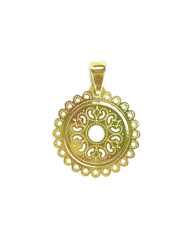 Colgante Redondo Mandala Enchapado Oro 18K