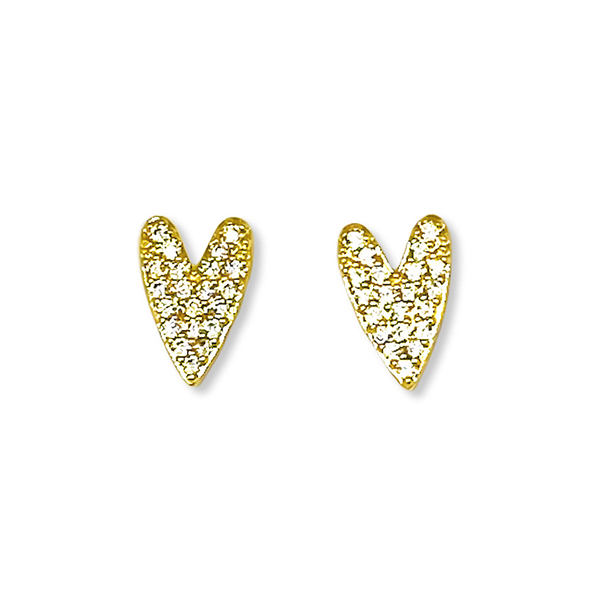 Aros Corazón Tierno Circón Enchapado Oro 18K