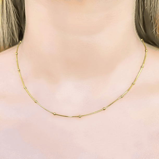 Collar Mini Bolas Enchapado Oro 18K  3