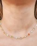 Collar Cristales Perlas Sintéticas Enchapado Oro 18K 44CM
