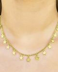 Collar Choker Estrellas Colgantes Enchapado Oro 18K 42cm