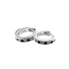 Aros Argolla Mini Circones Blancos Negros Plata Fina 925 1