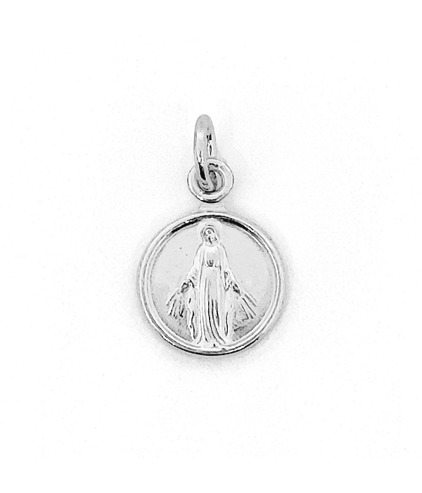 Colgante Medalla Virgen de los Rayos 12mm Plata Fina 925