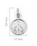 Colgante Medalla Virgen de los Rayos 12mm Plata Fina 925