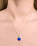Collar Corazón Lapislázuli Plata Fina 925