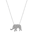 Collar Elefante Mini Circón Plata Fina 925
