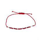 Pulsera Cristal Rojo Bolitas Plata Cordón Rojo Plata Fina 925 1