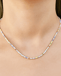 Collar Cristales Colores Facetados Plata Fina 925