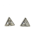 Aros Triángulos Circón Plata Fina 925