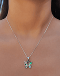 Collar Mariposa Abalone Plata Fina 925