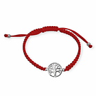 Pulsera Árbol De La Vida 13mm Cordón Rojo Plata Fina 925 1