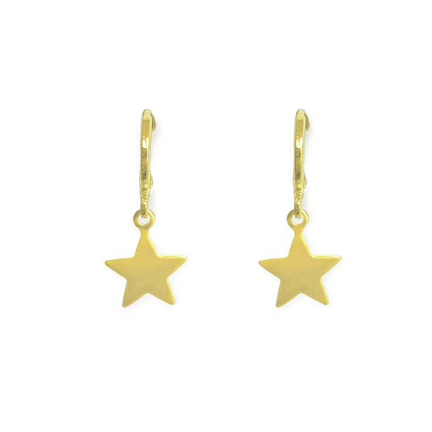 Aros Argolla 11mm Estrella Enchapado Oro 18K